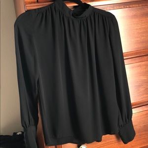 H&M high neck black vintage inspired blouse